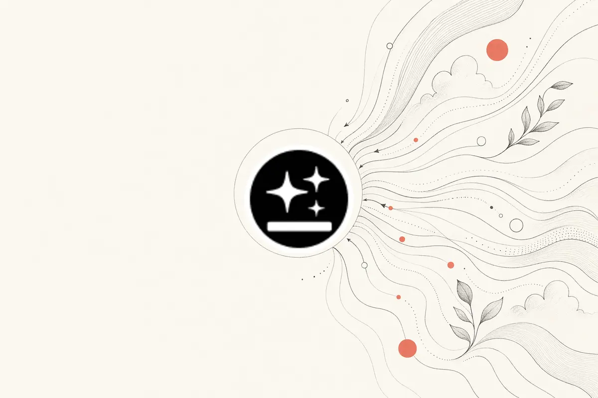 Open Design vs Genspark — ilustração editorial em papel de tom quente de um prompt convergindo para um hub de design que é seu